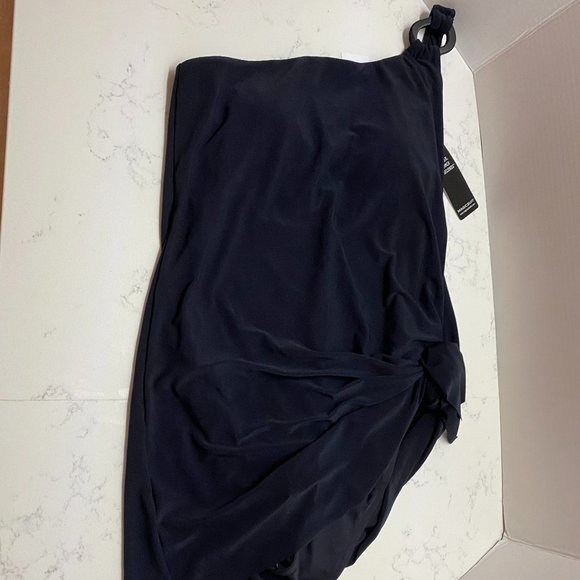 Magicsuit Black One-Shoulder Ring Swimdress with Side Tie - Picture 8 of 12